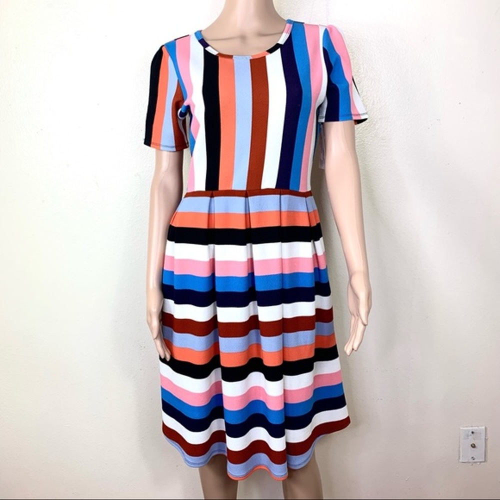 LULAROE AMELIA MINI DRESS COLORFUL SZ M
